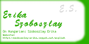 erika szoboszlay business card